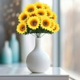 thumbnail image 4 of Artificial Sunflower Decor, Outdoor Indoor Home Wedding Arrangement, Realistic Design Durable No Maintenance, Garden Party Office Shop Decor, Vase Centerpiece Gift Ornament, 4 of 5