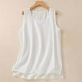 thumbnail image 2 of CYRBOKO Women's Summer Tank Tops, Crew Neck Loose Casual Breathable Sleeveless Shirts White Size XL, 2 of 4