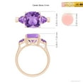 thumbnail image 5 of ANGARA Natural 3.1 Ct. Amethyst Fashion Ring in 14K Rose Gold for Women (Ring Size: 9.5), 5 of 10