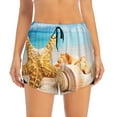 thumbnail image 6 of Rocae Beach Starfish Shell for Women's Athletic Shorts Quick Dry Workout Hiking Shorts With Pockets for Running, Yoga, Gym, Sports Small, 6 of 9