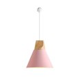 thumbnail image 1 of FSLiving H-Style Track Mount Pendant Fixture Scandinavian Style Pendant Lights for Kitchen Hanging Lamp Modern Wood and Aluminium Light Customizable,Pink - 1 Light, 1 of 7