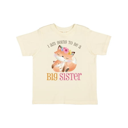 

Inktastic I Am Going to Be a Big Sister - Floral Fox Gift Toddler Toddler Girl T-Shirt