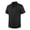 Black, variant on Men Textured Vertical Stripe Short Sleeve Camp Collar Shirt Full Button Placket with Chest Pocket Lightweight Casual Wear