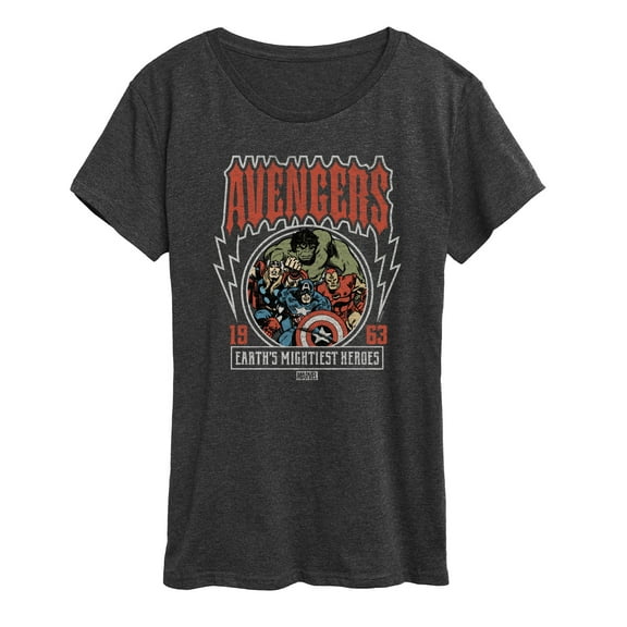 Marvel The Avengers - Band Tee Style - Women's Short Sleeve Graphic T-Shirt
