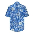 thumbnail image 4 of Njoeus Hawaiian Shirt for Men Tropical Pattern Beach Shirt Casual Big & Tall Button Up Shirts for Men Hawaii Vacation Summer Clothes 2X 3X 4X Clearance Sky Blue, 4 of 5