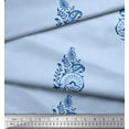 thumbnail image 3 of Soimoi Polyester Crepe Fabric Leaves,Floral & Paisley Block Printed Fabric 1 Yard 52 Inch Wide, 3 of 3