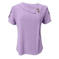 thumbnail image 4 of Mittory Summer Tops for Women Trendy Eyelet Shirts Short Sleeve Asymmetric V Neck Blouses Casual Loose Boho Tunic Tees, 4 of 5
