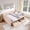 Pink, variant on Noble House Corlan Queen Size Waved Daybed, Cozy Gingham Linen Sofa Bed with Storage Drawers and Charging Port, Navy Blue