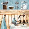 thumbnail image 3 of Gango Home Decor Classic Bathroom Wall Art; Two Blue 16x16in Hand-Stretched Canvases, 3 of 6