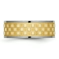 thumbnail image 3 of Titanium 8mm Yellow Checkered Ring Wedding Fancy, 3 of 10