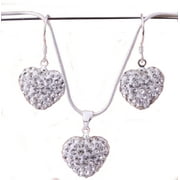 ROWENA J Multi-Australian Crystal Stones Necklace Earring Heart Silver Tone Jewelry Sat, J-472