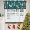 thumbnail image 4 of Merry Christmas Valances for Windows, 54 x 18in, Decorative Balls Candy Stars Green Texture Rod Pocket Kitchen Valance Curtain Light Filtering Window Treatments for Living Room Bedroom, 1 Panel, 4 of 7