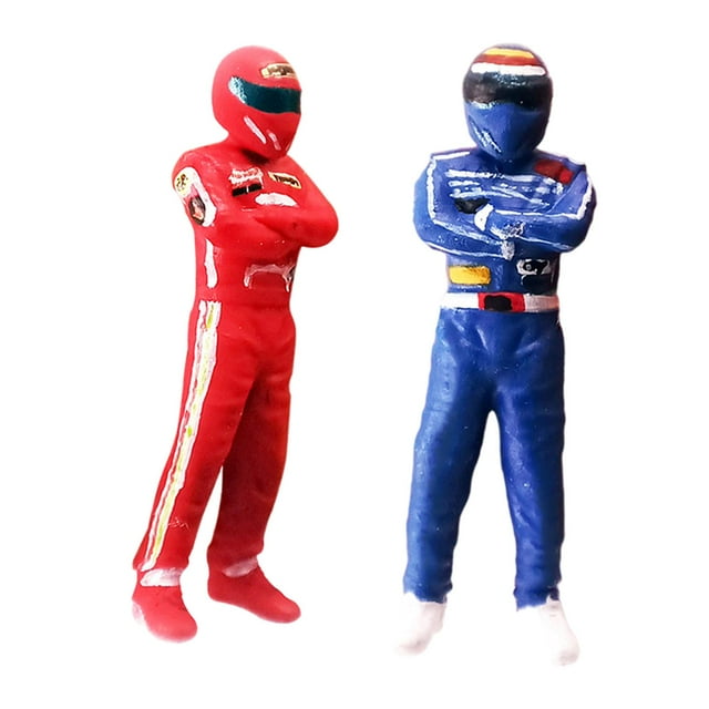 TISHITA 2/set 1:64 Painted Figures People Racer Doll Racing Driver Scene Landscape DIY