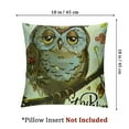 thumbnail image 4 of Animal Throw Pillow Cushion Cover, Little Birds Owl Worm and Sparrow and Flowers with Thank You Words Artwork Print, Decorative Square Accent Pillow Case, Green, 4 of 7