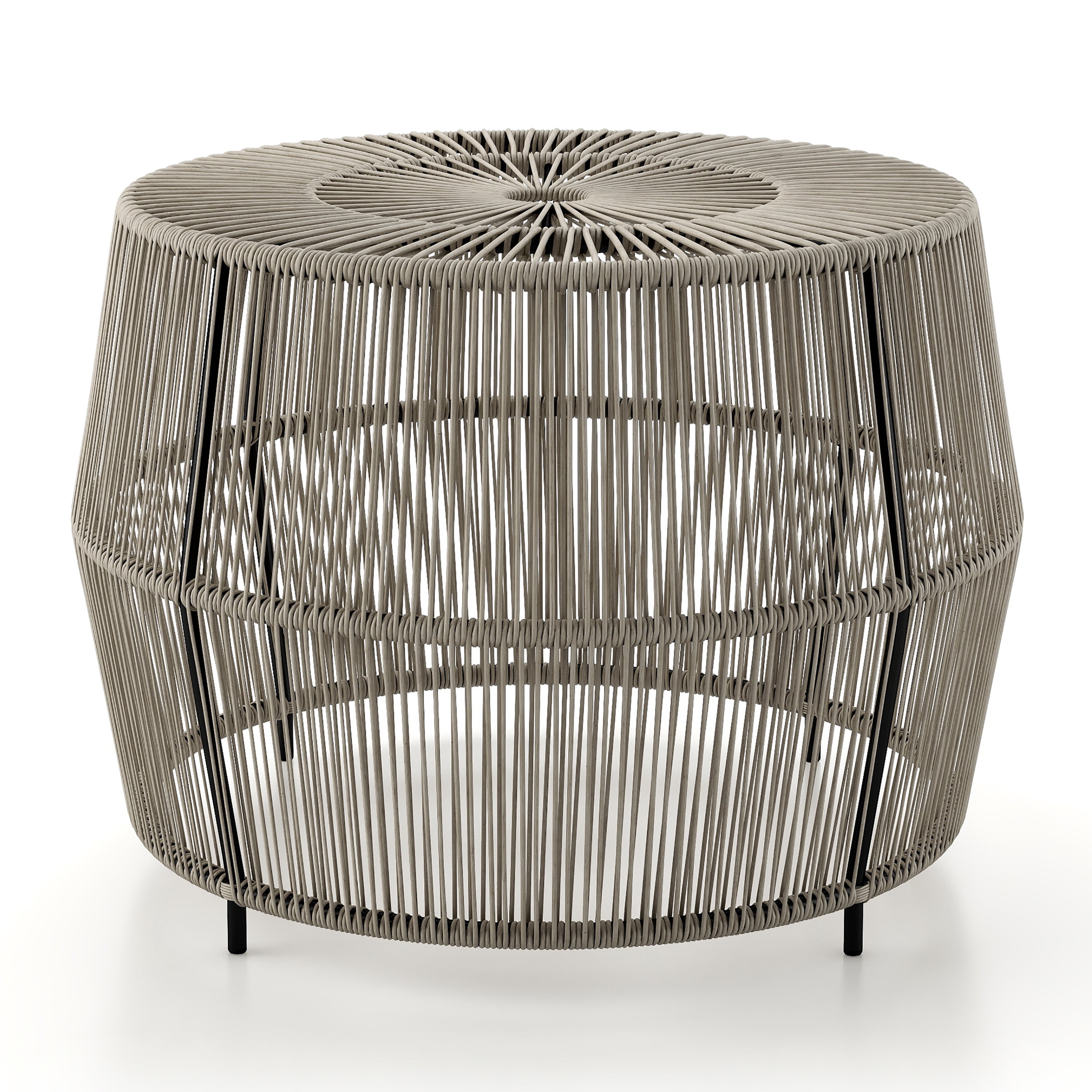 Calli Wicker All-Weather Coffee Table for Indoor Outdoor Use, Gray