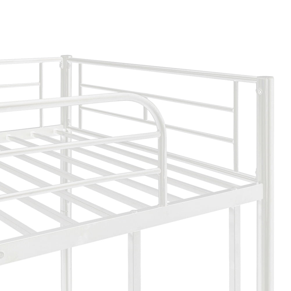 Kepooman Bunk Bed Frame Twin Over Twin with Trundle, Can be Divided into Two Beds, White Kepooman Bunk Bed Frame Twin Over Twin with Trundle, Can be Divided into Two Beds, White