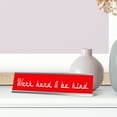 thumbnail image 3 of Work Hard & Be Kind, Red Silver Frame, Desk Sign (2x8”), 3 of 3