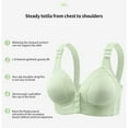 thumbnail image 4 of Tumotour Front Open Bras For Women Lace Pattern Wireless Non-Steel Ring Push Up Breathable Bralette Underwear No-Slip Solid Color Plus Size Soft Comfortable Breastplate Comfy Soft Cotton Daily Bras, 4 of 8