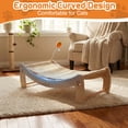 thumbnail image 3 of Cat Bed with Sisal Scratching Pad, Wooden Cat Sofa Lounge, Curved Cat Scratcher Bed for Indoor Cats, Modern Cat Furniture, 3 of 7