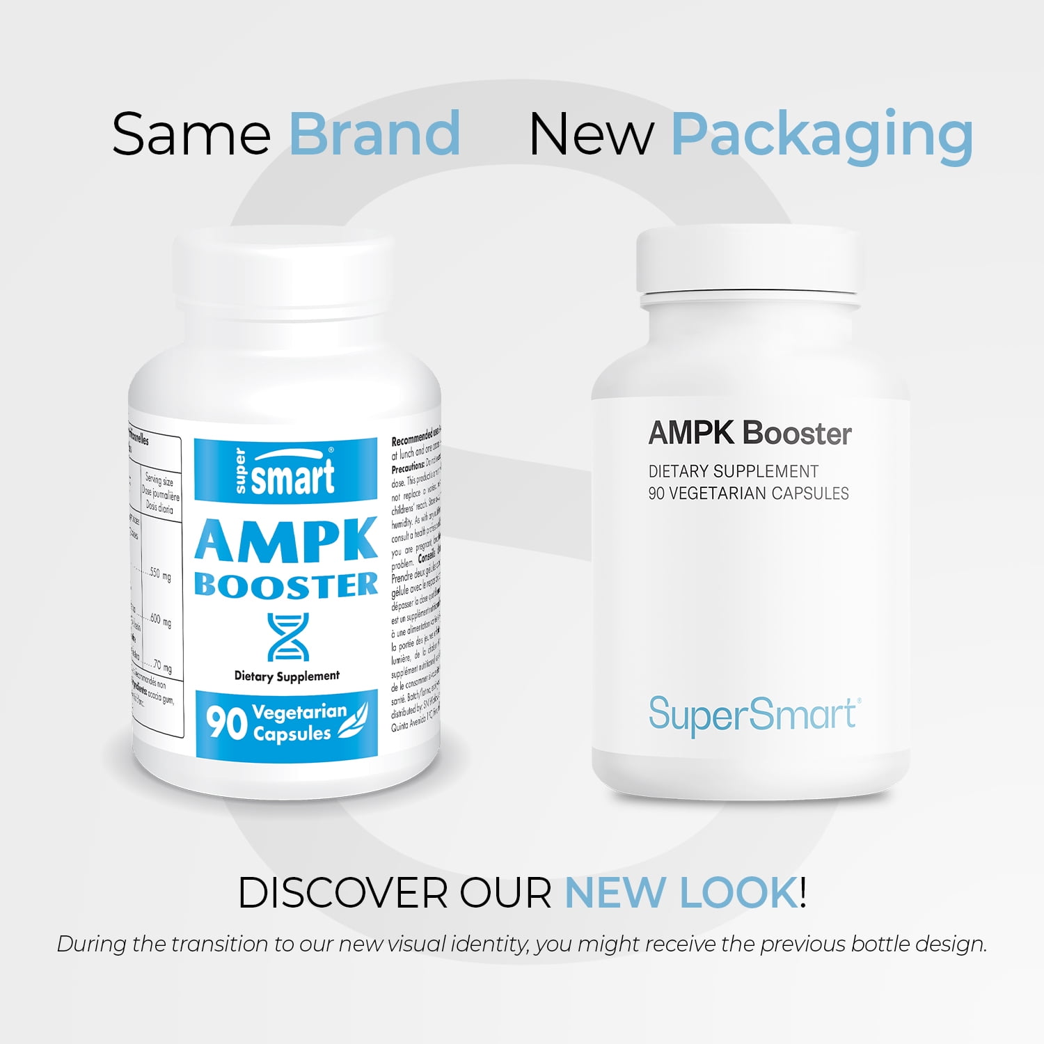 SuperSmart AMPK Booster (High Strength) - with Gynostemma Pentaphyllum, Berberine, Fisetin - AMPK Metabolic Activator | Non-GMO & Gluten Free - 90 Vegetarian Capsules