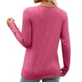 thumbnail image 5 of Ounisa Womens Tops Long Sleeve Shirts Fall Winter Casual V Neck Button Knit Pullover Lightweight Tunic Blouse, 5 of 7