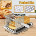 thumbnail image 4 of Stainless Steel Bread Cutter - Slicer for Homemade, Sourdough, Sandwich & Loaf Bread - Slicing Guide & Crumb Tray, 4 of 7