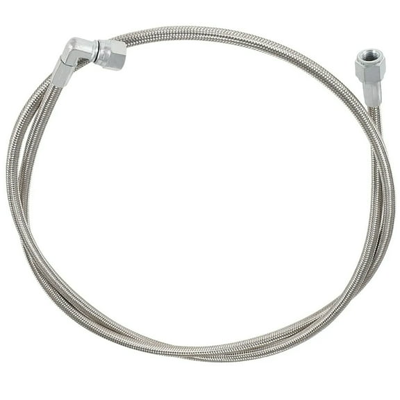 Steel Braided Turbo Oil Feed Line 60" Length - 4 AN 551871 90° Straight Hose End