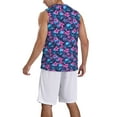 thumbnail image 2 of Naloa Blue Skull Flower Basketball Jersey Reversible Men's Mesh Athletic Sports Shirts Training Practice S-4XLXX-Large, 2 of 6