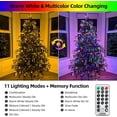 thumbnail image 3 of MZD8391 262FT 800 LED Color Changing Christmas Lights Outdoor Indoor, Warm White Multicolor Christmas Tree Lights, Waterproof Christmas Fairy String Lights Timer Remote, 11 Lighting Modes, 3 of 8