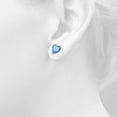 thumbnail image 3 of AoneJewelryHeart Aquamarine Earrings for Women in 14k White Gold ( 6mm ) Prong-Setting, 3 of 4