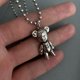 thumbnail image 2 of Collar de oso BearNeck02 2Pzas Oso Plata Metal Cadena y Dije., 2 of 4