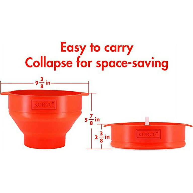 W&P Microwave Silicone Personal Popcorn Popper Maker | Red | Collapsible  Bowl w/Built In Measuring Cup, BPA Free, Eco-Friendly, Waste Free, 4 Cups  of