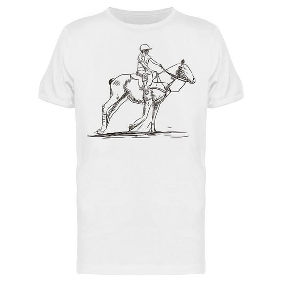 Polo Horse Sketch T-Shirt Men -Image by Shutterstock, Male Small