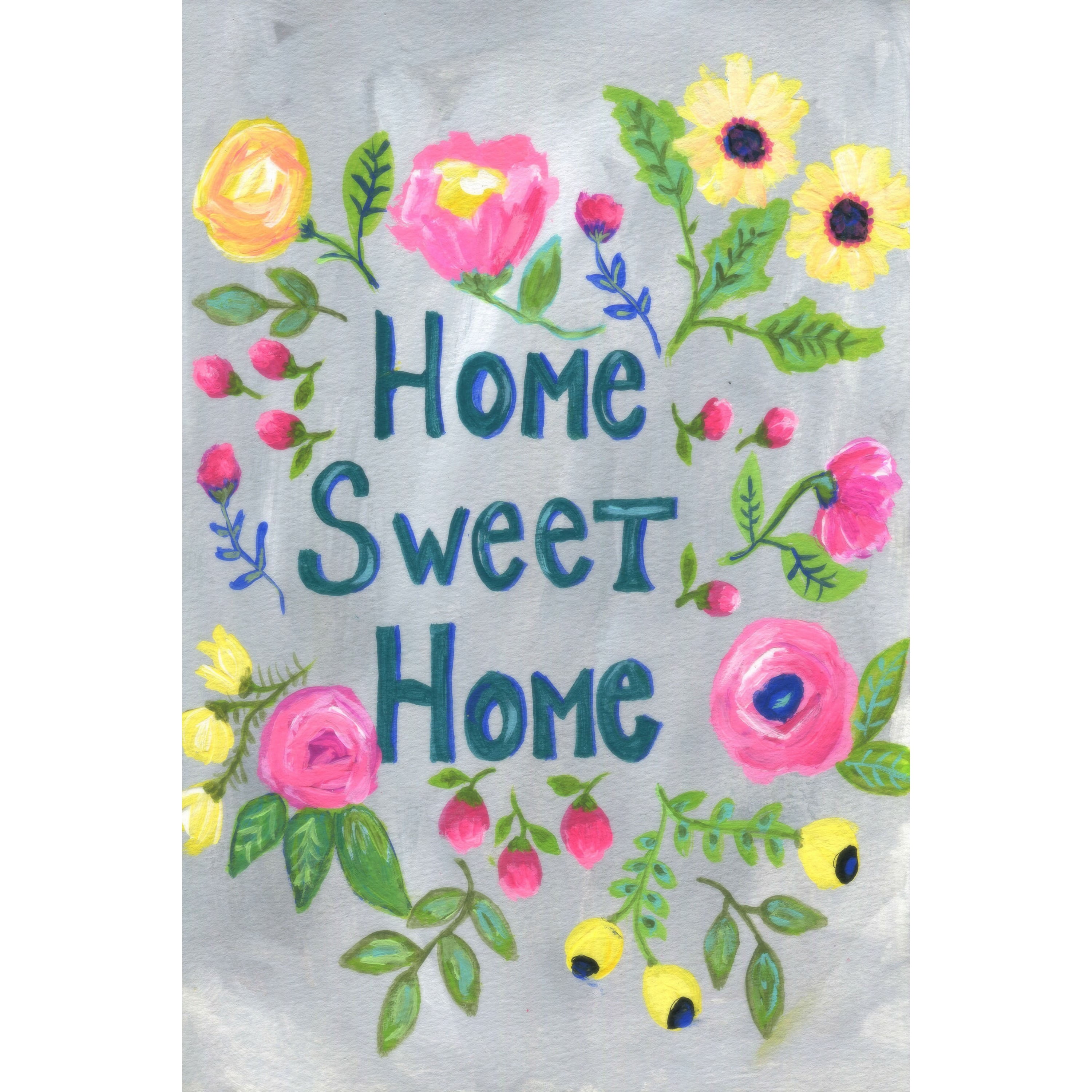 Marmont Hill "Home Sweet Home" by Jill Lambert Painting Print on Wrapped Canvas