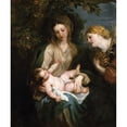 thumbnail image 2 of Anthony van Dyck 20x23 Black Ornate Framed Double Matted Museum Art Print Titled: Virgin and Child with Saint Catherine of Alexandria (ca. 1630), 2 of 5