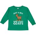 thumbnail image 3 of Inktastic Just a Boy Who Loves Goats Boys Long Sleeve Toddler T-Shirt, 3 of 5
