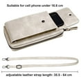 thumbnail image 3 of PU Leather Phone Bag, Crossbody Handbags Wallets Leather Phone Purse with Long Strap for Women(Beige), 3 of 6