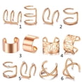 thumbnail image 1 of Juego de clip para hueso de oreja, pendientes de metal a la moda sin perforación de oreja, pendientes de personalidad simples geométricos para mujer, 1 of 6
