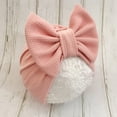 thumbnail image 4 of FRSASU 0-6 Month Baby Unisex Hat Solid Elastic Big Bow Design Hat, 4 of 4