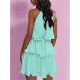 thumbnail image 6 of Womens Sleeveless Chiffon Dress with Ruffle Hem Elegant Evening Gown Party Maxi Dress Blue-Green XXL, 6 of 7