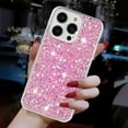 thumbnail image 5 of for iPhone 14 Pro Max Glitter Case, Cute Bling Sparkle Shiny Slim Soft Silicone Reflective Clear TPU Bumper Women Girls Shockproof Protective Phone Case for iPhone 14 Pro Max, Pink, 5 of 7