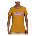 thumbnail image 2 of Wild Bobby Life Is Miami Soccer GOAT Sports Women Graphic Tee, Gold, X-Large, 2 of 5