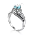 thumbnail image 2 of 6*6mm Aquamarine Blue Band 925 Silver Women's Engagement Stylish Ring Size 6-10, 2 of 5