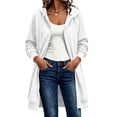 thumbnail image 4 of yillto Womens Long Jacket Hoodie Sweatshirts Full Zip up Comfy Warm Fashion Fall Casual Coats with Pockets, 4 of 7