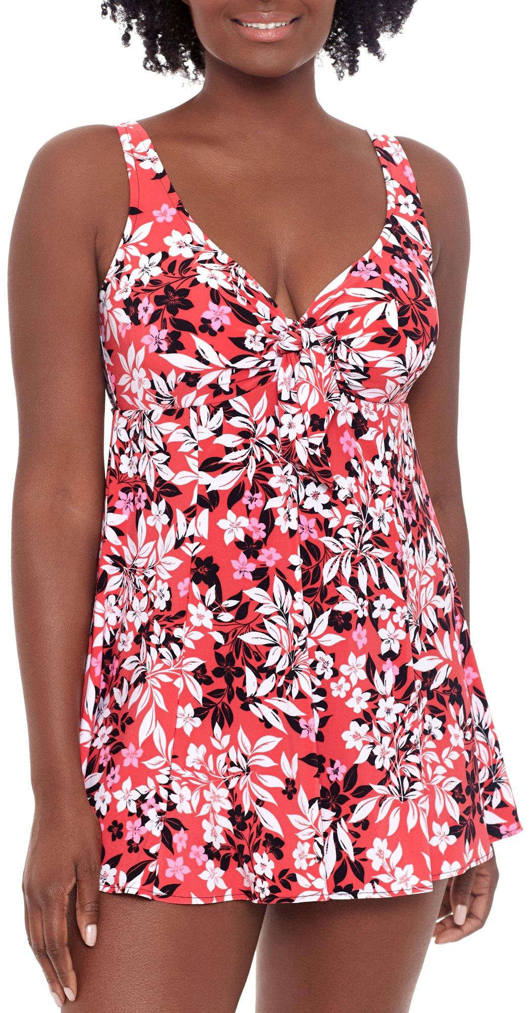 Paradise Bay Womens Front Bow Floral 