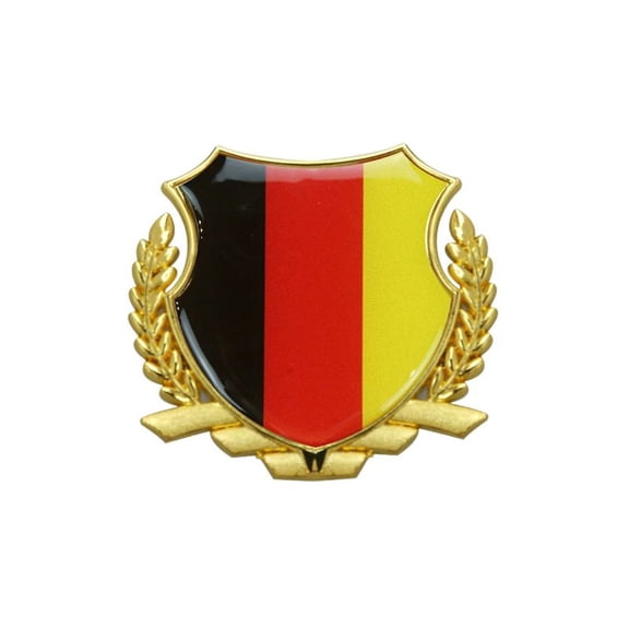 Ysmzzmsy Ysmzzmsy 1 PCS Country Flag Shield Car Emblem, 3.15x3.35 inches, Gold Metal Frame , Decorative Auto Badge