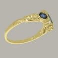 thumbnail image 4 of LBG British Made 18k Yellow Gold Natural Sapphire & Diamond Womens Statement Ring - 33 size options - Size 9.25, 4 of 5