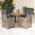 thumbnail image 1 of vidaXL 5 Piece Garden Dining Set with Cushions Grey Poly Rattan, 1 of 5