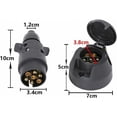thumbnail image 2 of 7 Pin Male & Female Trailer Plug, Waterproof 12V Connector for Trucks, RVs, Cars (Rubber Boots), 2 of 4