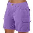 thumbnail image 4 of zbxnLI Cargo Shorts for Women Business Casual Work Shorts Multi Pockets High Waisted Dress Shorts, 4 of 6